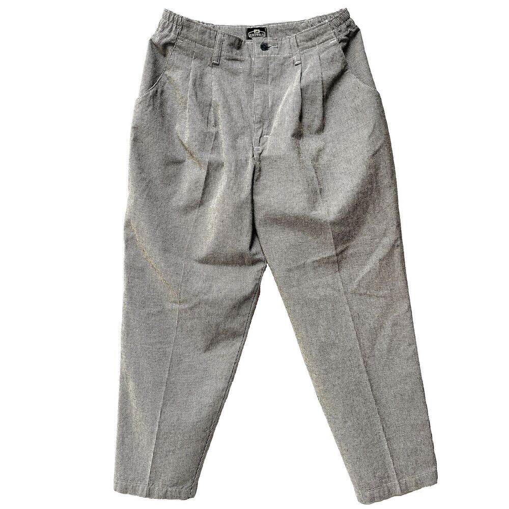 VTG‎ LEE CASUALS Houndstooth Slim Tapered Pants Balloon Pleated Size 12 Petite